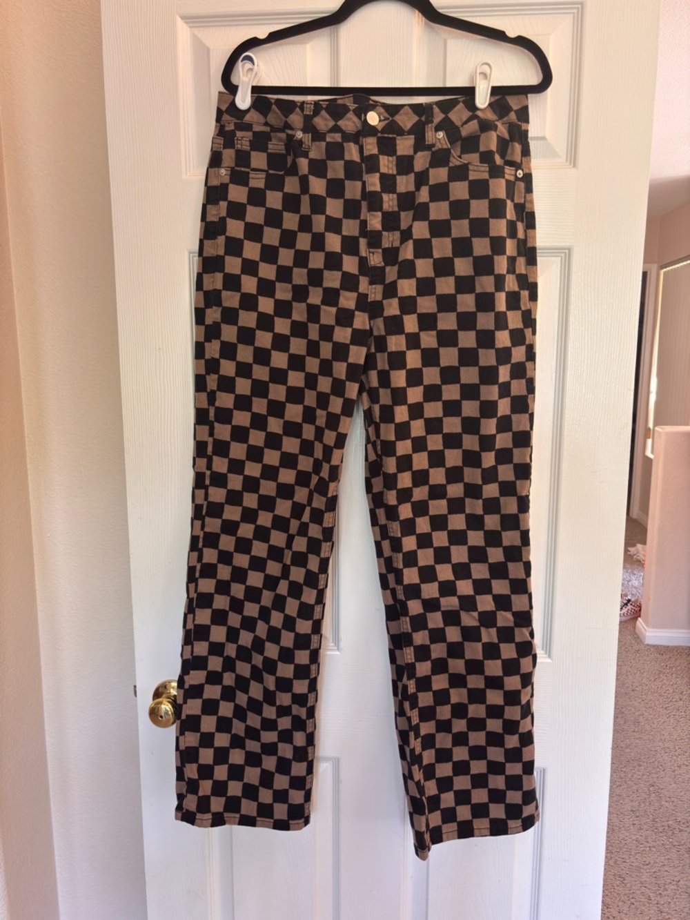 Forever 21 Black and Brown Checkerboard Jeans